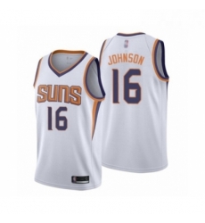 Mens Phoenix Suns 16 Tyler Johnson Authentic White Basketball Jersey Association Edition 