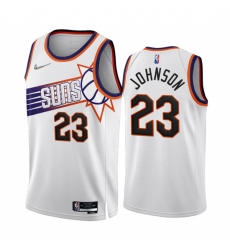 Men's Phoenix Suns #23 Cameron Johnson 2022-23 White 75th Anniversary Association Edition Stitched Jersey