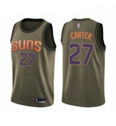 Mens Phoenix Suns 27 Jevon Carter Swingman Green Salute to Service Basketball Jersey 