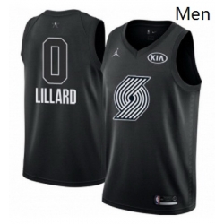 Mens Nike Jordan Portland Trail Blazers 0 Damian Lillard Swingman Black 2018 All Star Game NBA Jersey