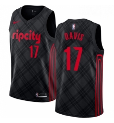 Mens Nike Portland Trail Blazers 17 Ed Davis Swingman Black NBA Jersey City Edition 