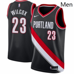 Mens Nike Portland Trail Blazers 23 CJ Wilcox Swingman Black Road NBA Jersey Icon Edition 