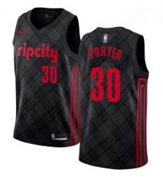 Mens Nike Portland Trail Blazers 30 Terry Porter Authentic Black NBA Jersey City Edition