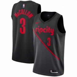 Womens Nike Portland Trail Blazers 3 CJ McCollum Swingman Black NBA Jersey 2018 19 City Edition