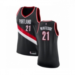 Womens Portland Trail Blazers 21 Hassan Whiteside Swingman Black Basketball Jersey Icon Edition 