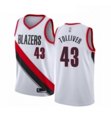 Womens Portland Trail Blazers 43 Anthony Tolliver Swingman White Basketball Jersey Association Edition 