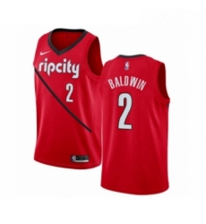 Youth Nike Portland Trail Blazers 2 Wade Baldwin Red Swingman Jersey Earned Edition 