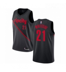 Youth Portland Trail Blazers 21 Hassan Whiteside Swingman Black Basketball Jersey 2018 19 City Edition 