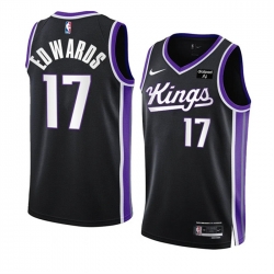 Men Sacramento Kings 17 Kessler Edwards Black 2023 24 Icon Edition Swingman Stitched Basketball Jersey