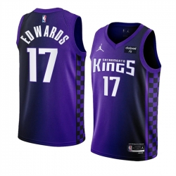 Men Sacramento Kings 17 Kessler Edwards Purple 2023 24 Statement Edition Swingman Stitched Basketball Jersey