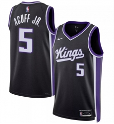 Men Sacramento Kings  5 Darius Acuff Jr Black 2026 Draft Icon Edition Swingman Stitched Basketball Jersey