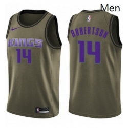 Mens Nike Sacramento Kings 14 Oscar Robertson Swingman Green Salute to Service NBA Jersey