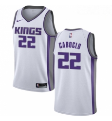 Mens Nike Sacramento Kings 22 Bruno Caboclo Swingman White NBA Jersey Association Edition 