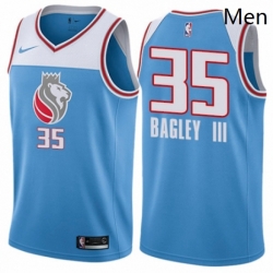 Mens Nike Sacramento Kings 35 Marvin Bagley III Authentic Blue NBA Jersey City Edition 