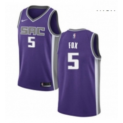 Mens Nike Sacramento Kings 5 DeAaron Fox Swingman Purple Road NBA Jersey Icon Edition 