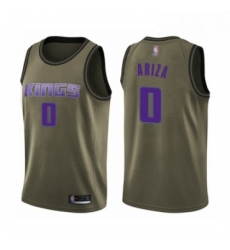 Mens Sacramento Kings 0 Trevor Ariza Swingman Green Salute to Service Basketball Jersey 