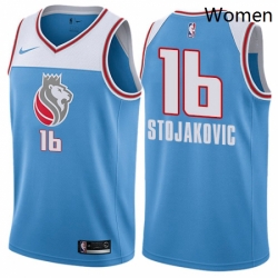 Womens Nike Sacramento Kings 16 Peja Stojakovic Swingman Blue NBA Jersey City Edition 