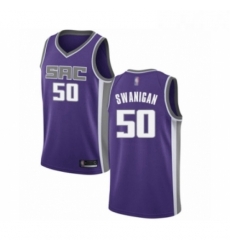 Womens Sacramento Kings 50 Caleb Swanigan Swingman Purple Basketball Jersey Icon Edition 