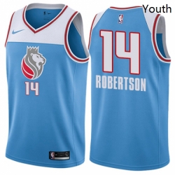 Youth Nike Sacramento Kings 14 Oscar Robertson Swingman Blue NBA Jersey City Edition