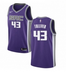 Youth Nike Sacramento Kings 43 Anthony Tolliver Authentic Purple Road NBA Jersey Icon Edition