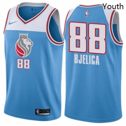 Youth Nike Sacramento Kings 88 Nemanja Bjelica Swingman Blue NBA Jersey City Edition 