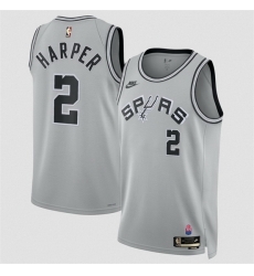 Men San Antonio Spurs  2 Dylan Harper Silver 2026 27 Classic Edition Stitched Basketball Jersey