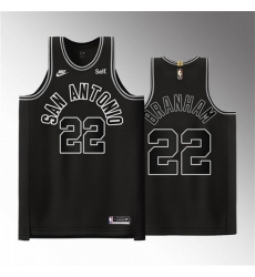 Men San Antonio Spurs 22 Malaki Branham Black Stitched Basketball Jersey