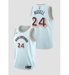 Men San Antonio Spurs 24 Devin Vassell Light Blue 2024 25 City Edition Stitched Basketball Jersey