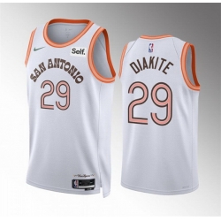 Men San Antonio Spurs 29 Mamadi Diakite White 2023 24 City EditionStitched Basketball Jersey