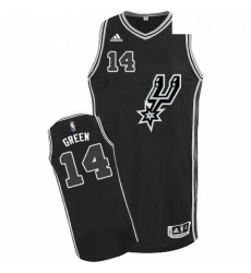 Mens Adidas San Antonio Spurs 14 Danny Green Swingman Black New Road NBA Jersey