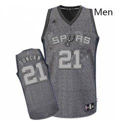 Mens Adidas San Antonio Spurs 21 Tim Duncan Swingman Grey Static Fashion NBA Jersey