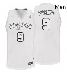 Mens Adidas San Antonio Spurs 9 Tony Parker Swingman White Winter On Court NBA Jersey