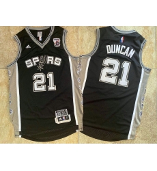 Spurs 21 Tim Duncan Black Retired Commemorative Edition Swingman Mesh Jersey