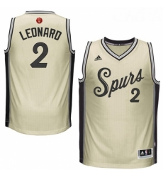 Youth Adidas San Antonio Spurs 2 Kawhi Leonard Authentic Cream 2015 16 Christmas Day NBA Jersey