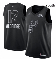 Youth Nike Jordan San Antonio Spurs 12 LaMarcus Aldridge Swingman Black 2018 All Star Game NBA Jersey