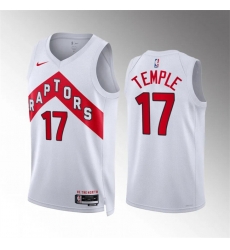 Men Toronto Raptors 17 Garrett Temple White Association Edition Stitched Basketball Jersey