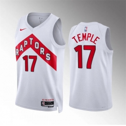 Men Toronto Raptors 17 Garrett Temple White Association Edition Stitched Basketball Jersey