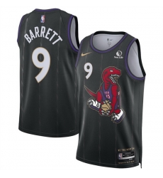 Men Toronto Raptors 9 RJ Barrett Black 2024 25 City Edition Stitched Basketball Jersey