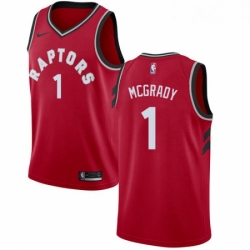 Mens Nike Toronto Raptors 1 Tracy Mcgrady Swingman Red Road NBA Jersey Icon Edition