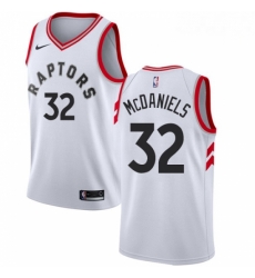 Mens Nike Toronto Raptors 32 KJ McDaniels Authentic White NBA Jersey Association Edition 