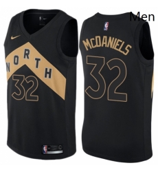 Mens Nike Toronto Raptors 32 KJ McDaniels Swingman Black NBA Jersey City Edition 