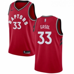 Mens Nike Toronto Raptors 33 Marc Gasol Red NBA Swingman Icon Edition Jersey 