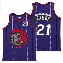 Raptors 21 Marcus Camby Purple Retro Jerseys 3