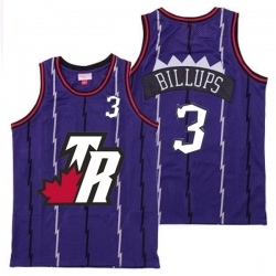 Raptors 3 Chauncey Billups Purple Big White TR Logo Retro Jersey 6