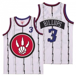 Raptors 3 Chauncey Billups White Red Big Logo Retro Jersey