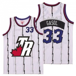 Raptors 33 Marc Gasol White Big White TR Logo Retro Jersey 7