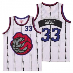 Raptors 33 Marc Gasol White Retro Jerseys