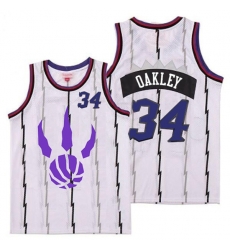 Raptors 34 Charles Oakley White Logo Retro Jersey 5