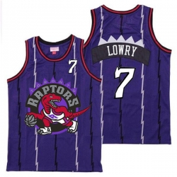 Raptors 7 Kyle Lowry Purple Big Logo Retro Jersey 9