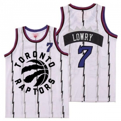 Raptors 7 Kyle Lowry White Retro Jersey 2